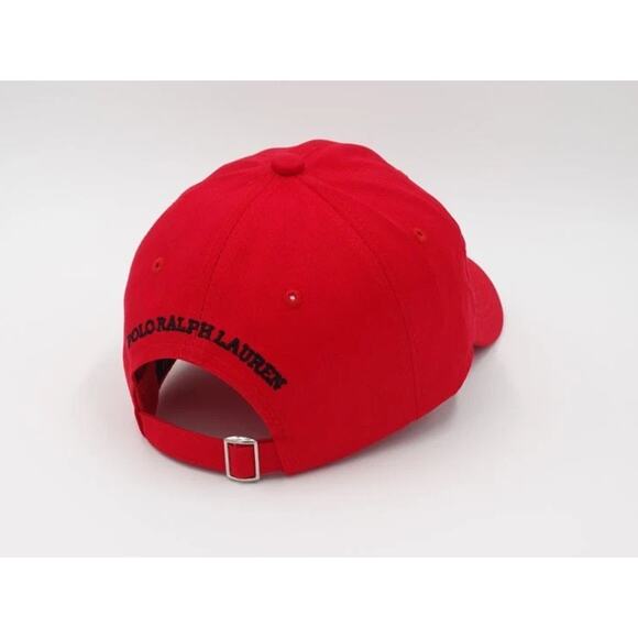 NWT Polo Ralph Lauren Men’s Polo Bear Chino Ball Cap Red One Size - Picture 2 of 2